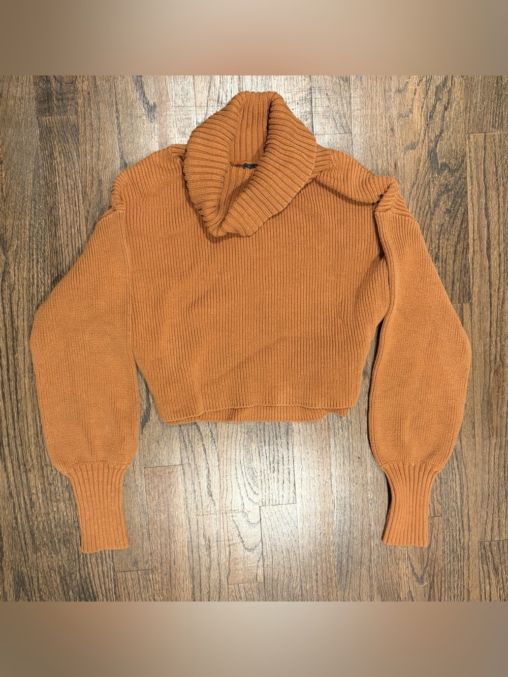 Wild Fable Orange Cropped Turtleneck Sweater Like New